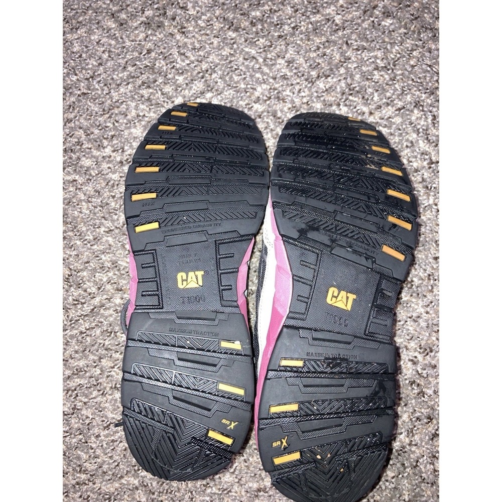 CAT Caterpillar Ergo Work Shoes Womens 10 Gray Pink Steel Toe Comfort Sneakers - Picture 8 of 13